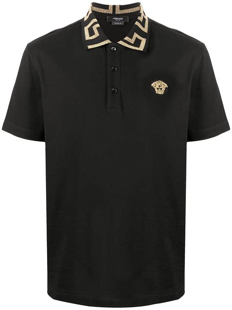 versace black and white polo